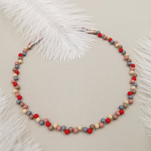 Carica l&#39;immagine nel visualizzatore di Gallery, Collana da donna choker a treccia multicolore 36cm +5cm oro
