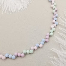 Carica l&#39;immagine nel visualizzatore di Gallery, Collana da donna choker a treccia multicolore pastello 35cm +5cm argento
